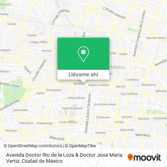 Mapa de Avenida Doctor Río de la Loza & Doctor José María Vertiz