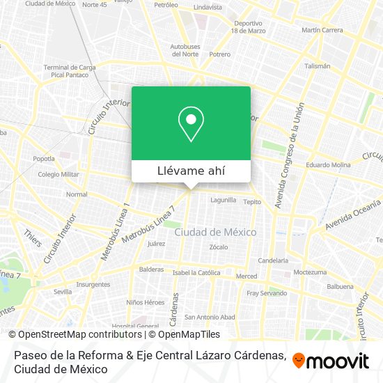 Mapa de Paseo de la Reforma & Eje Central Lázaro Cárdenas