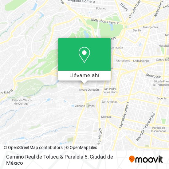 Mapa de Camino Real de Toluca & Paralela 5