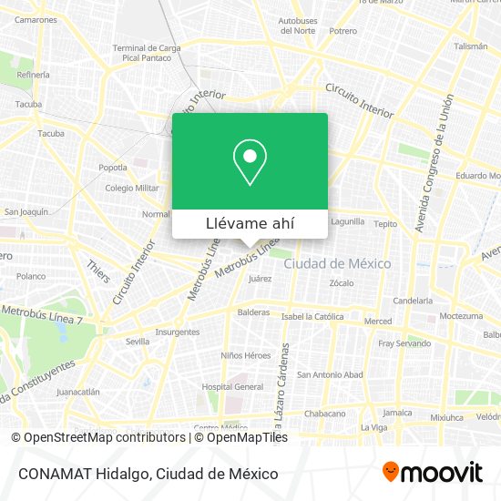 Mapa de CONAMAT Hidalgo