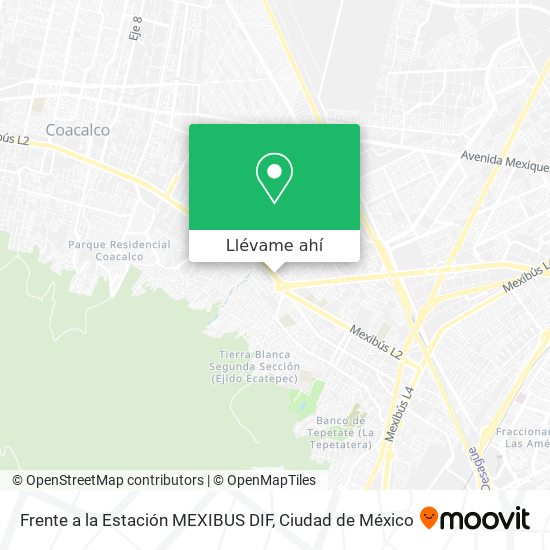 Mapa de Frente a la Estación MEXIBUS DIF