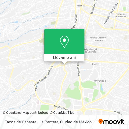 Mapa de Tacos de Canasta - La Pantera