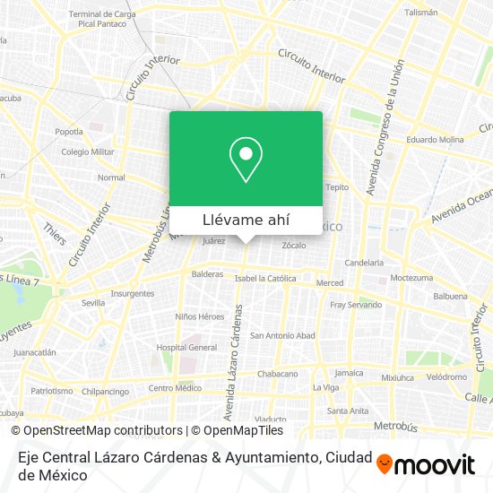 Mapa de Eje Central Lázaro Cárdenas & Ayuntamiento