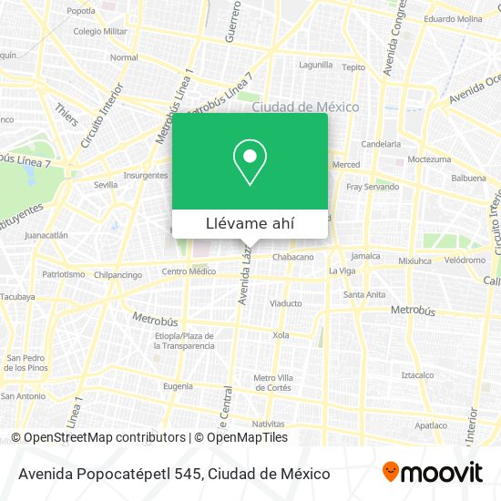 Mapa de Avenida Popocatépetl 545