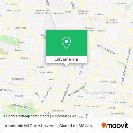 Mapa de Academia Mi Corte Universal