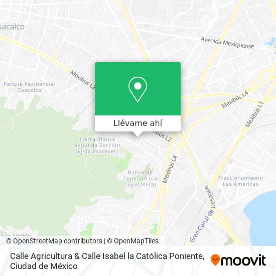 Mapa de Calle Agricultura & Calle Isabel la Católica Poniente