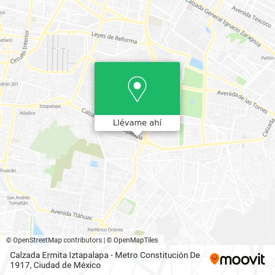 Mapa de Calzada Ermita Iztapalapa - Metro Constitución De 1917