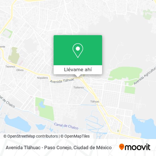 Mapa de Avenida Tláhuac - Paso Conejo