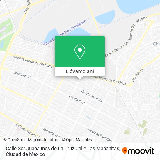 Mapa de Calle Sor Juana Inés de La Cruz Calle Las Mañanitas