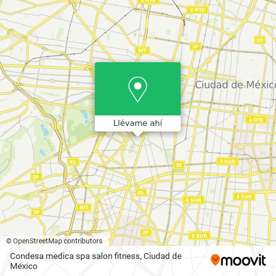 Mapa de Condesa medica spa salon fitness