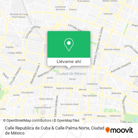 Mapa de Calle Republica de Cuba & Calle Palma Norte