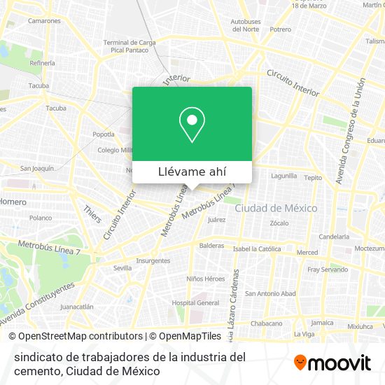 Mapa de sindicato de trabajadores de la industria del cemento