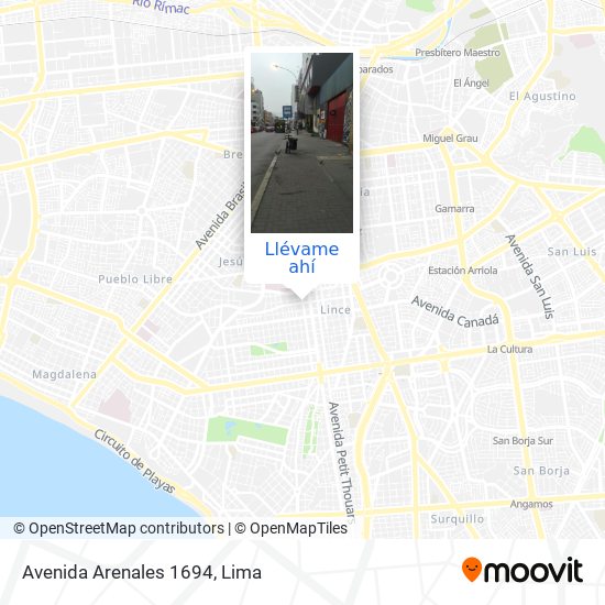 Mapa de Avenida Arenales 1694
