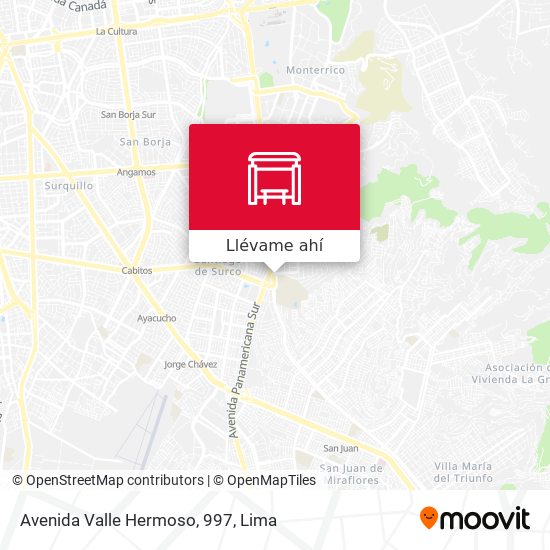 Mapa de Avenida Valle Hermoso, 997
