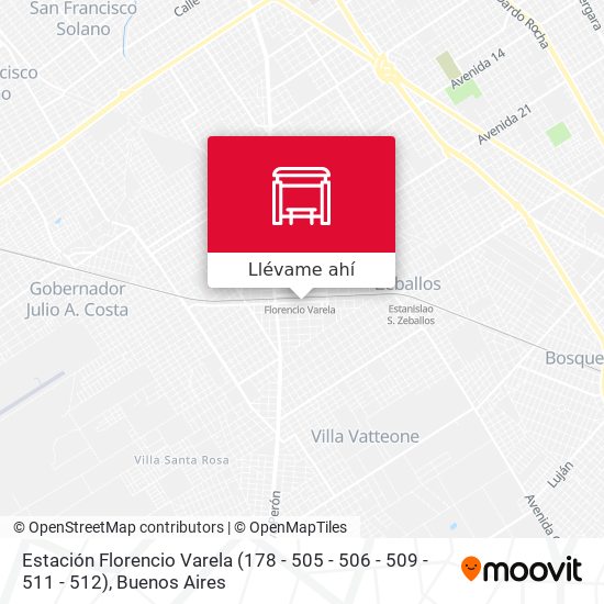 Mapa de Estación Florencio Varela (178 - 505 - 506 - 509 - 511 - 512)
