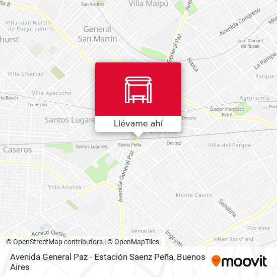 Mapa de Avenida General Paz - Estación Saenz Peña