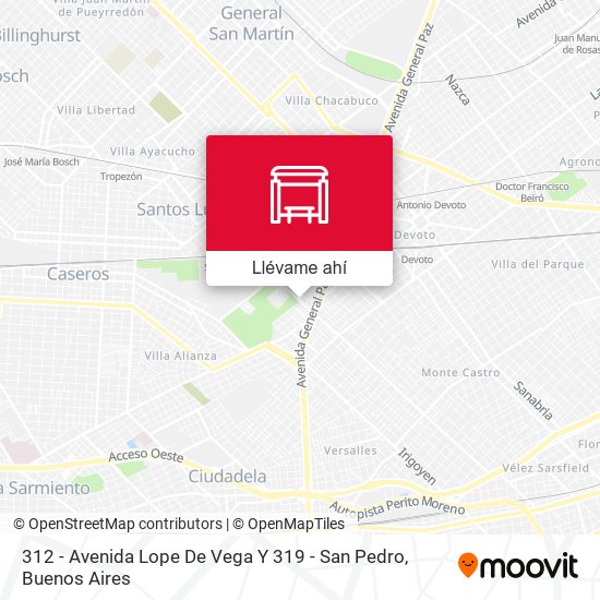 Mapa de 312 - Avenida Lope De Vega Y 319 - San Pedro