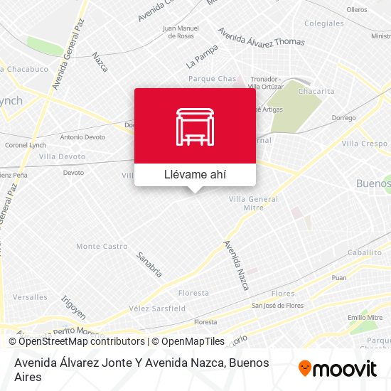 Mapa de Avenida Álvarez Jonte Y Avenida Nazca