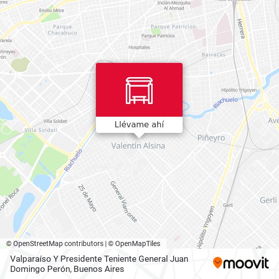 Mapa de Valparaíso Y Presidente Teniente General Juan Domingo Perón