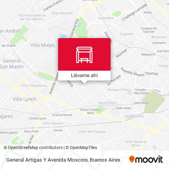 Mapa de General Artigas Y Avenida Mosconi