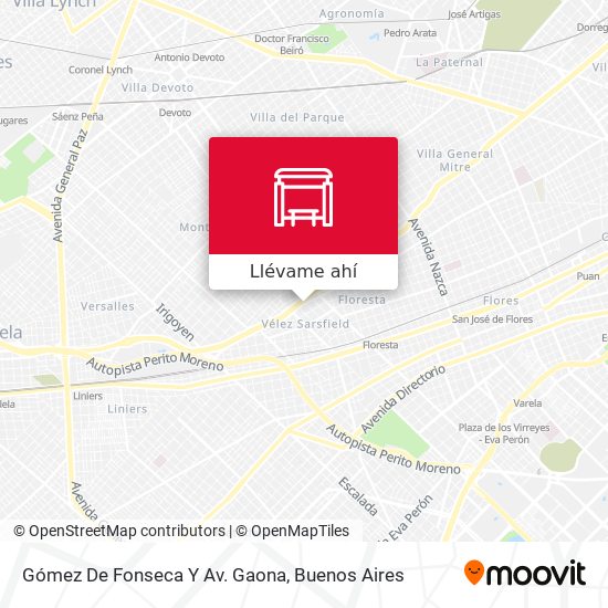 Mapa de Gómez De Fonseca Y Av. Gaona