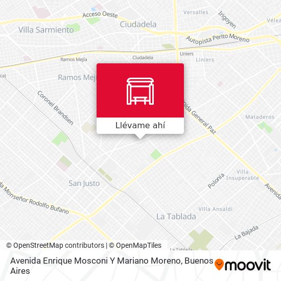 Mapa de Avenida Enrique Mosconi Y Mariano Moreno