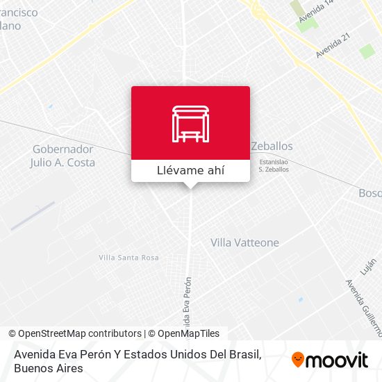 Mapa de Avenida Eva Perón Y Estados Unidos Del Brasil