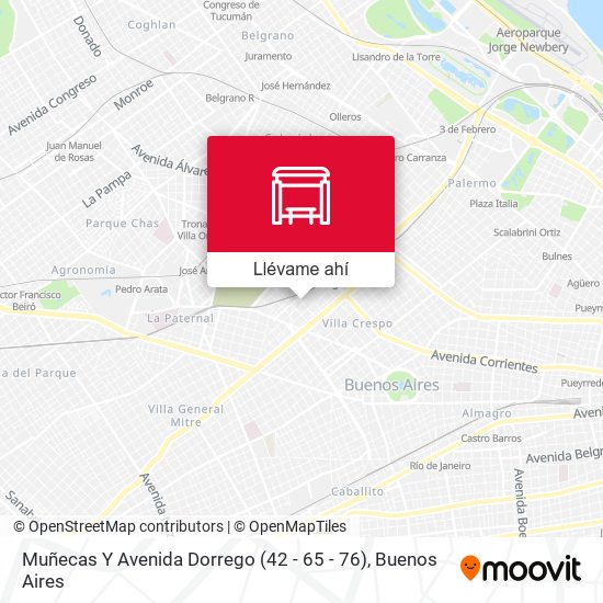 Mapa de Muñecas Y Avenida Dorrego (42 - 65 - 76)