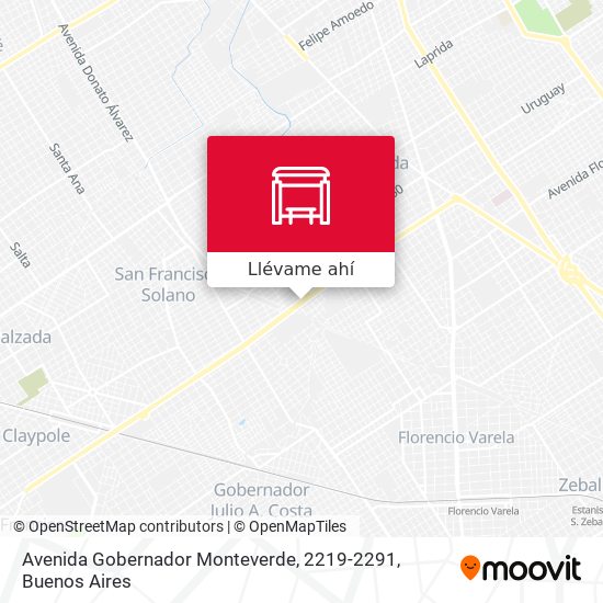 Mapa de Avenida Gobernador Monteverde, 2219-2291