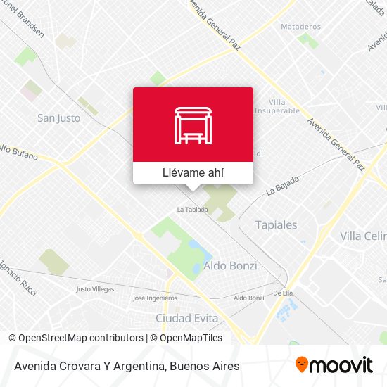 Mapa de Avenida Crovara Y Argentina