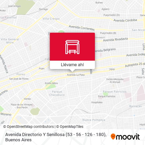 Mapa de Avenida Directorio Y Senillosa (53 - 56 - 126 - 180)