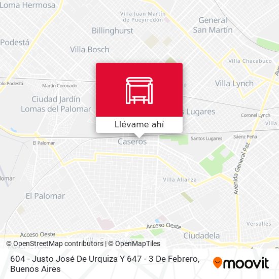 Mapa de 604 - Justo José De Urquiza Y 647 - 3 De Febrero