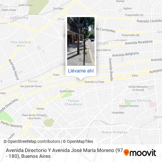 Mapa de Avenida Directorio Y Avenida José María Moreno (97 - 180)