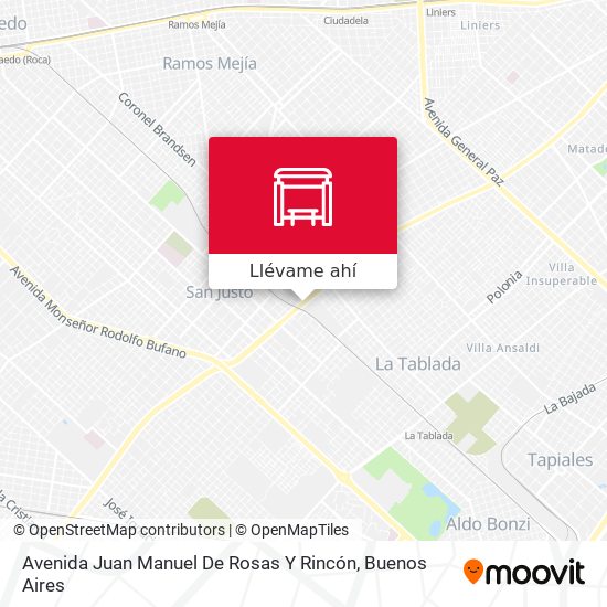 Mapa de Avenida Juan Manuel De Rosas Y Rincón