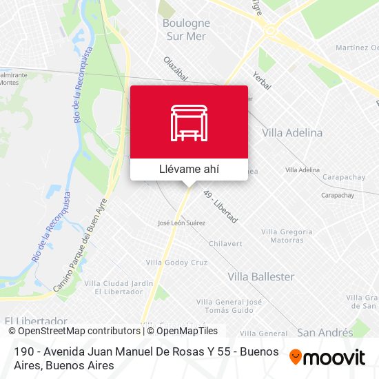 Mapa de 190 - Avenida Juan Manuel De Rosas Y 55 - Buenos Aires