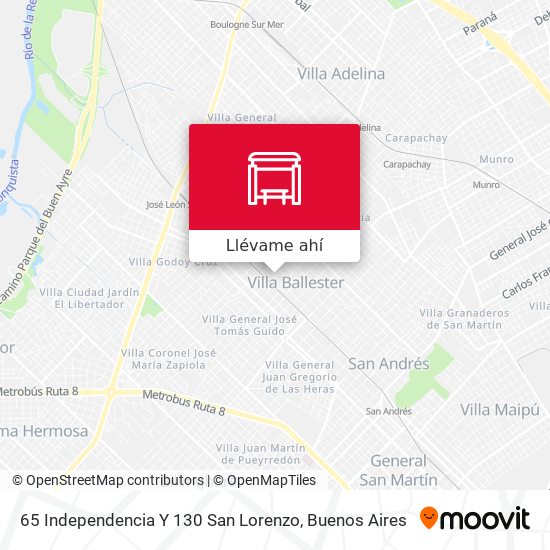 Mapa de 65 Independencia Y 130 San Lorenzo
