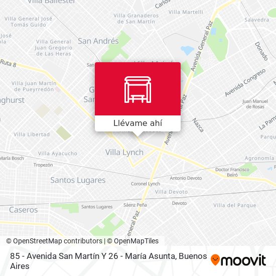 Mapa de 85 - Avenida San Martín Y 26 - María Asunta