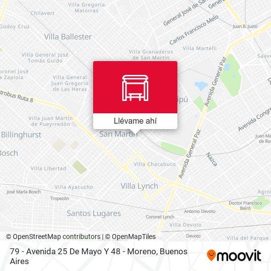 Mapa de 79 - Avenida 25 De Mayo Y 48 - Moreno