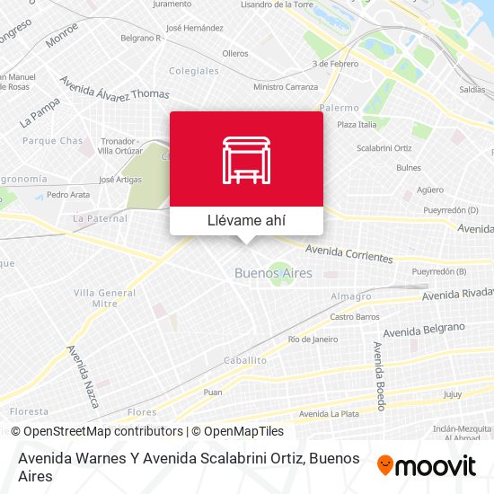 Mapa de Avenida Warnes Y Avenida Scalabrini Ortiz