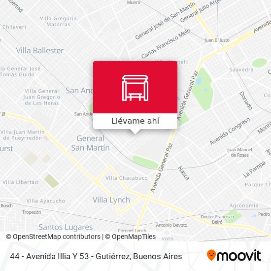 Mapa de 44 - Avenida Illia Y 53 - Gutiérrez