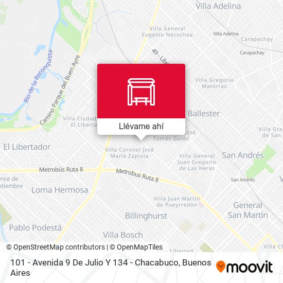 Mapa de 101 - Avenida 9 De Julio Y 134 - Chacabuco