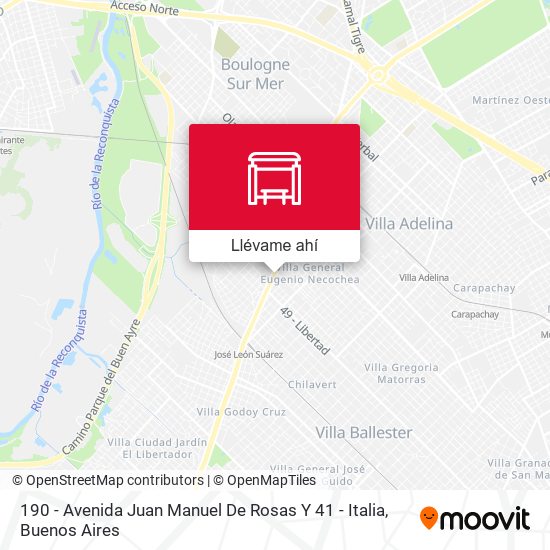Mapa de 190 - Avenida Juan Manuel De Rosas Y 41 - Italia