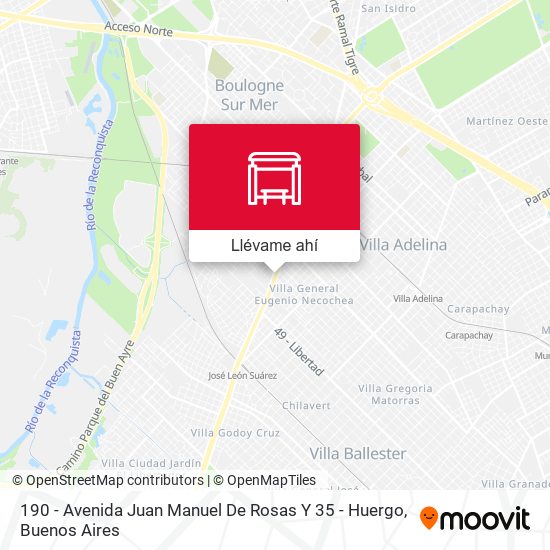 Mapa de 190 - Avenida Juan Manuel De Rosas Y 35 - Huergo