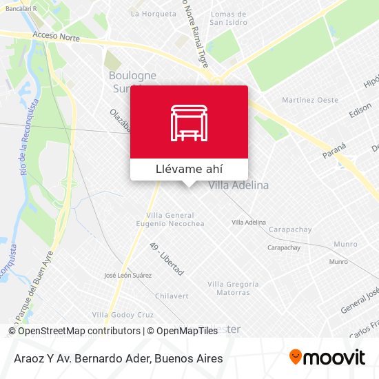 Mapa de Araoz Y Av. Bernardo Ader