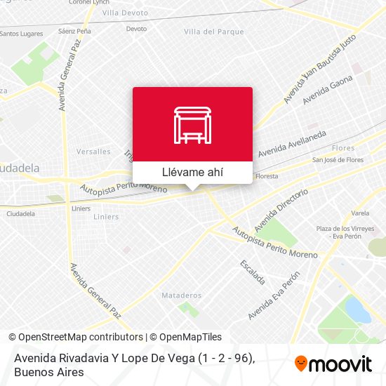 Mapa de Avenida Rivadavia Y Lope De Vega (1 - 2 - 96)
