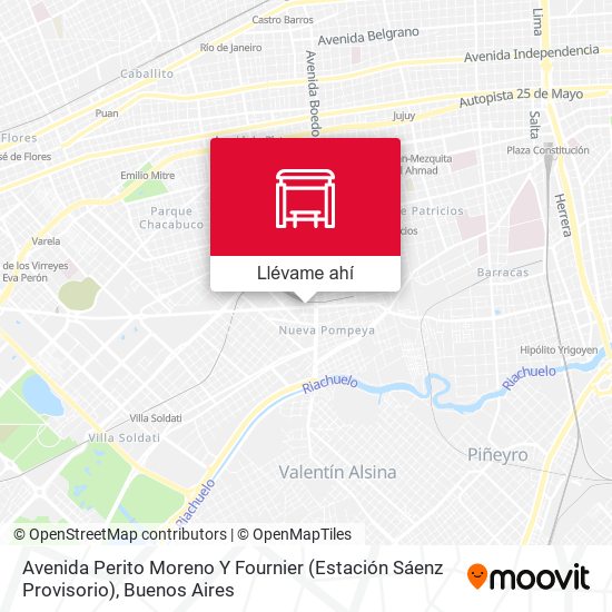 Mapa de Avenida Perito Moreno Y Fournier (Estación Sáenz Provisorio)
