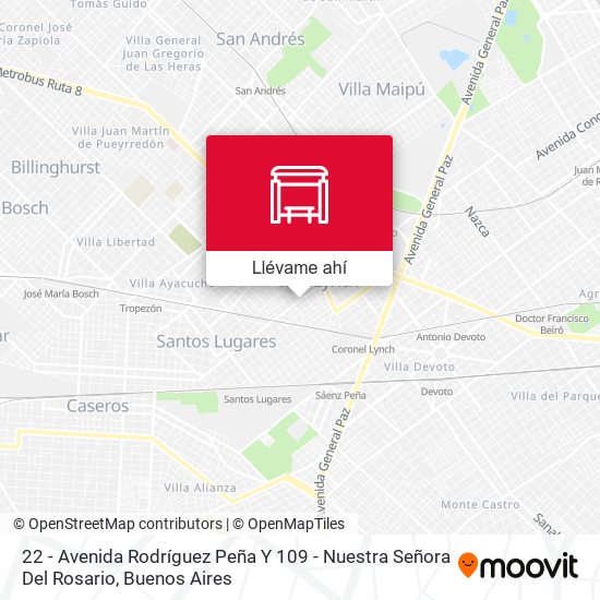 Mapa de 22 - Avenida Rodríguez Peña Y 109 - Nuestra Señora Del Rosario