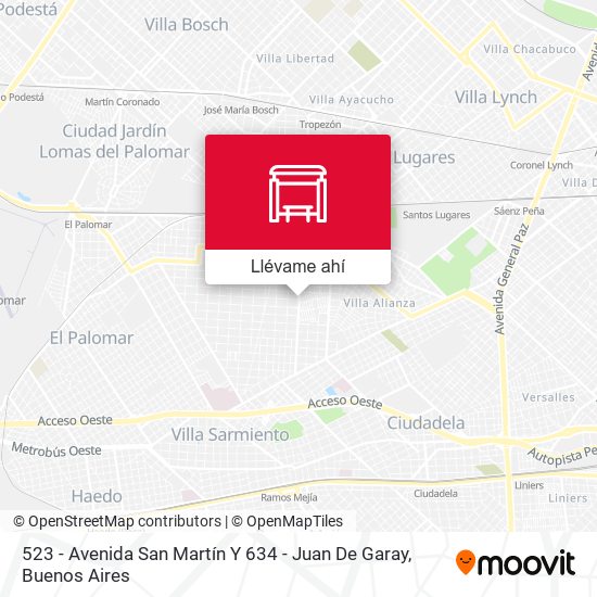 Mapa de 523 - Avenida San Martín Y 634 - Juan De Garay