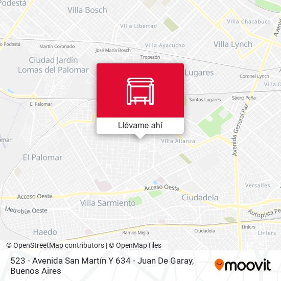 Mapa de 523 - Avenida San Martín Y 634 - Juan De Garay