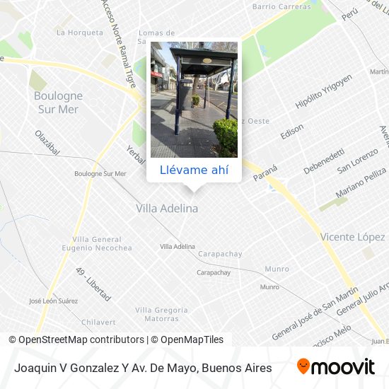 Mapa de Joaquin V Gonzalez Y Av. De Mayo